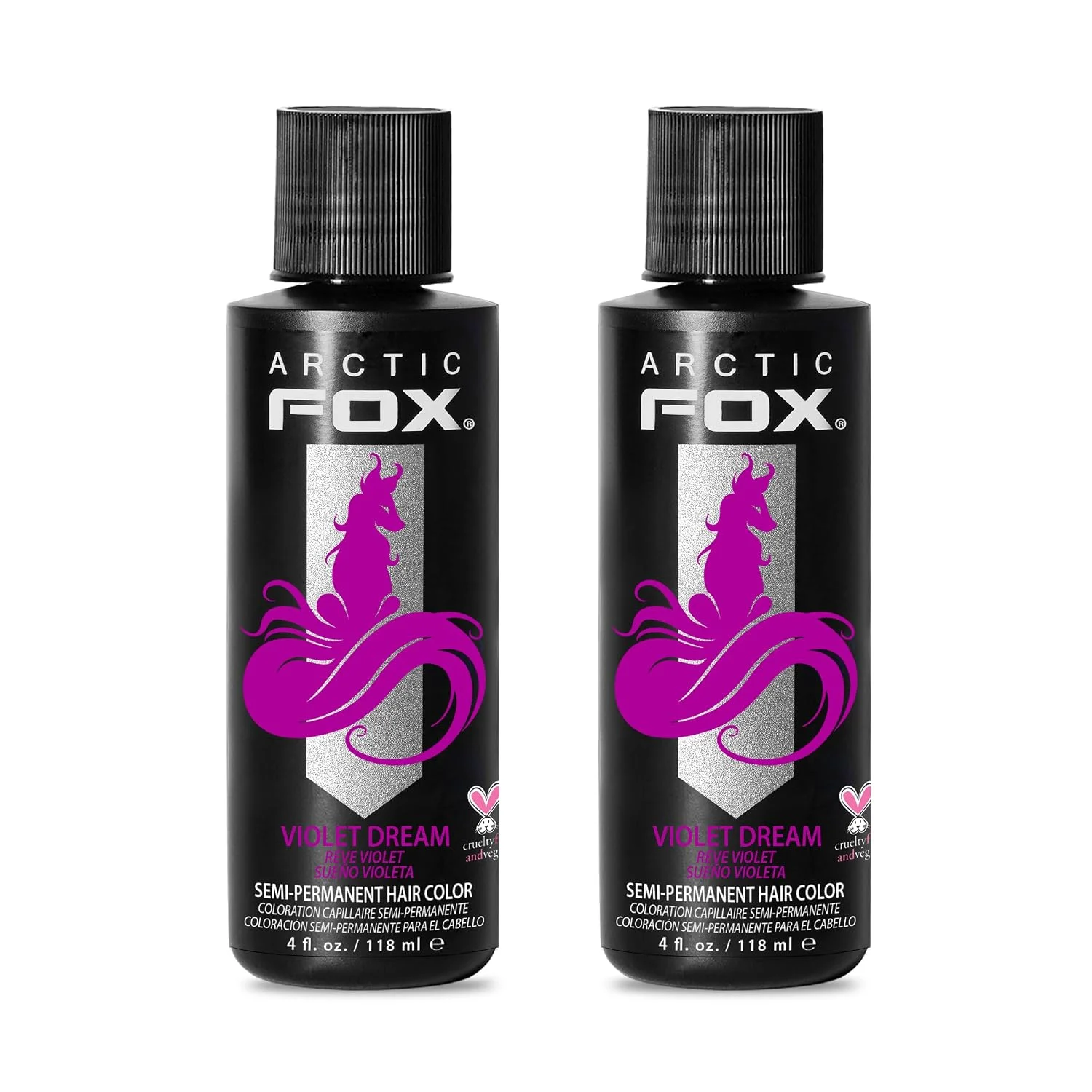 ARCTIC FOX Semi-Permanent Hair Dye Violet Dream - Vegan - 2 x 4 fl oz