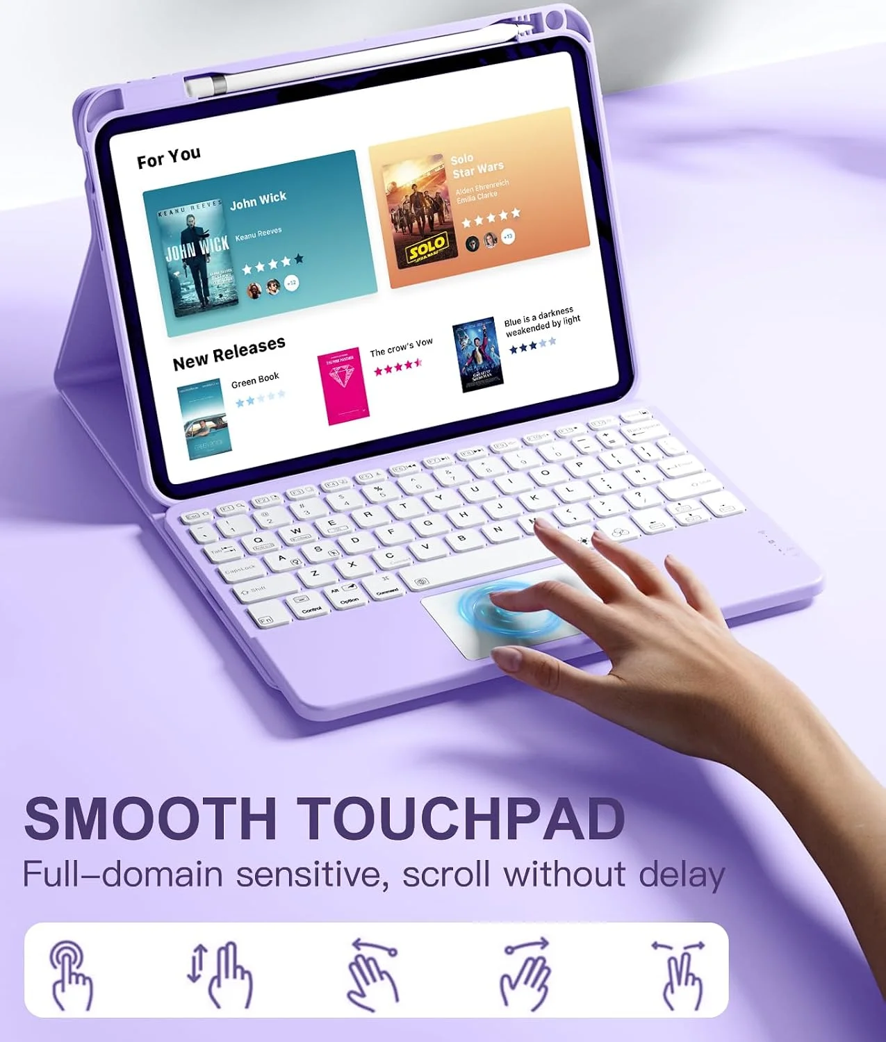 Funda con Teclado Harvopu para iPad 11" (A16) / iPad 10.ª Gen - Morado