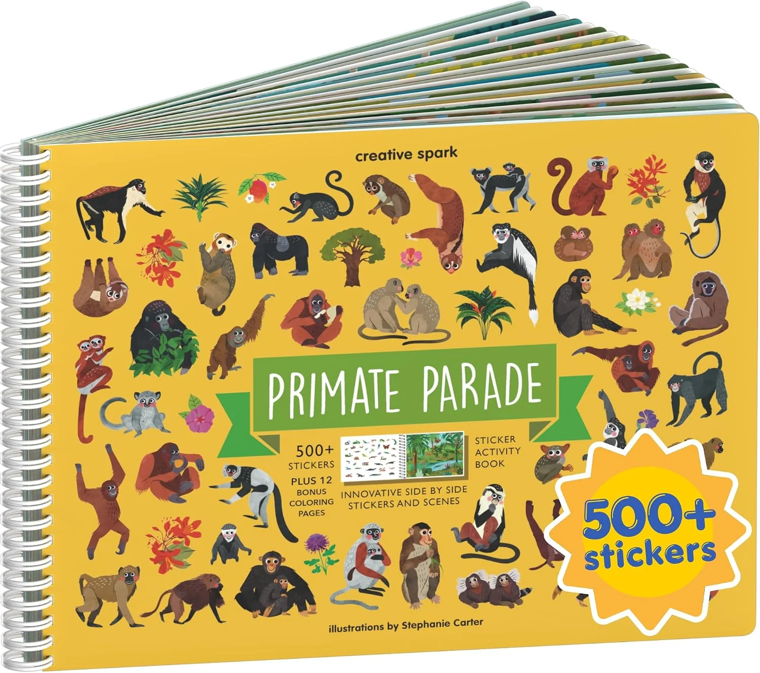 Libro de actividades Cupkin Monkey Coloring & Sticker con 500+ stickers