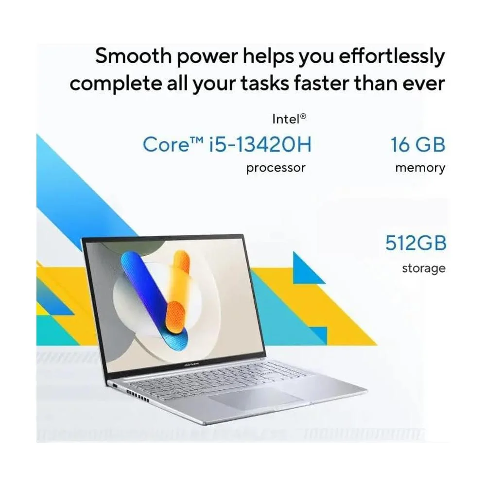 ASUS Vivobook 16 portátil con pantalla WUXGA, Intel i5, 16GB RAM, 512GB SSD, HDMI, Windows 11 Home, color plata