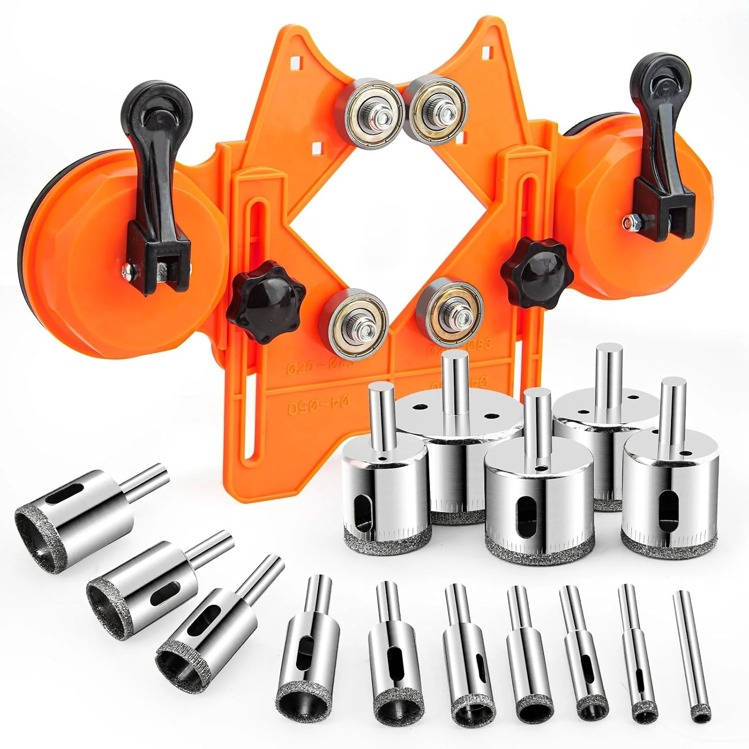 Semderm Diamond Hole Saw Kit, Tile Hole Saw with Double Suction Cups, Diamond Drill Bits for Glass, Porcelain Tile, Ceramic, Grantite, Marble