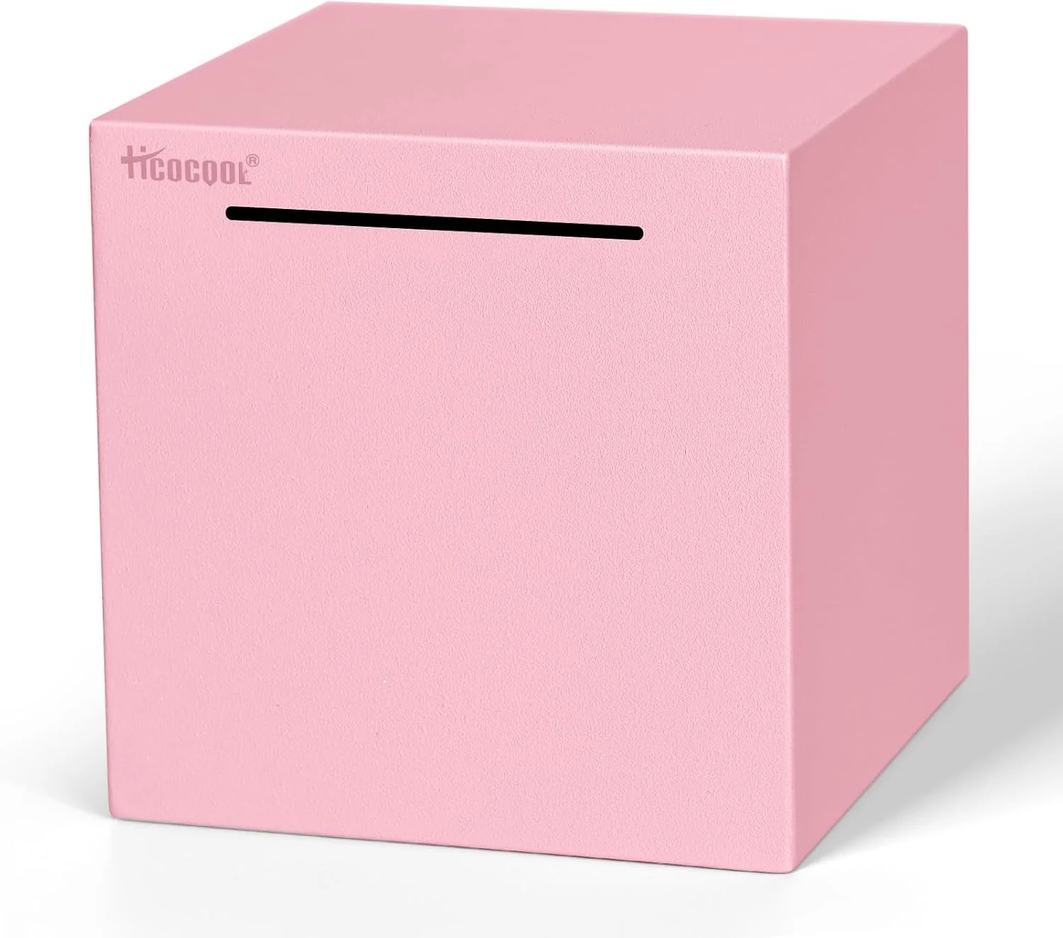 Alcancía Hicocool acero inoxidable rosa con brillo 5.9 pulgadas
