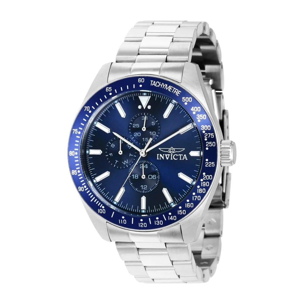 Reloj Invicta Aviator hombre 45mm acero inoxidable esfera azul VH67 Quartz