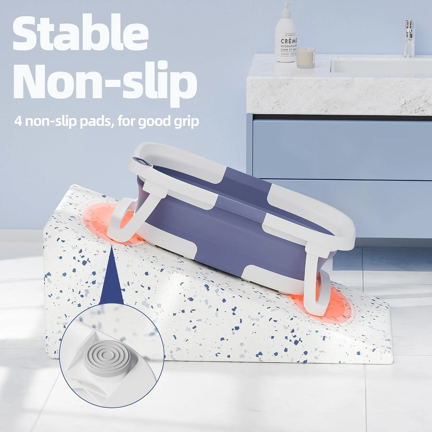 iBabyMax Bañera Plegable para Bebé con Termómetro 0 a 36 Meses Azul