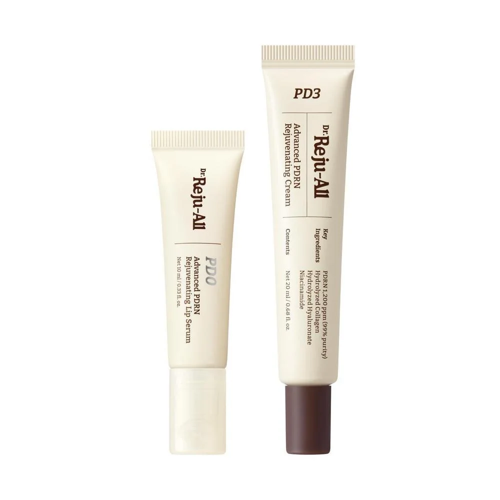 Dr. Reju-All PDRN Glow Skin & Lip Duo: Crema Y Suero Labial Rejuvenecedores Con PDRN, Hidratación Y Brillo Antienvejecimiento