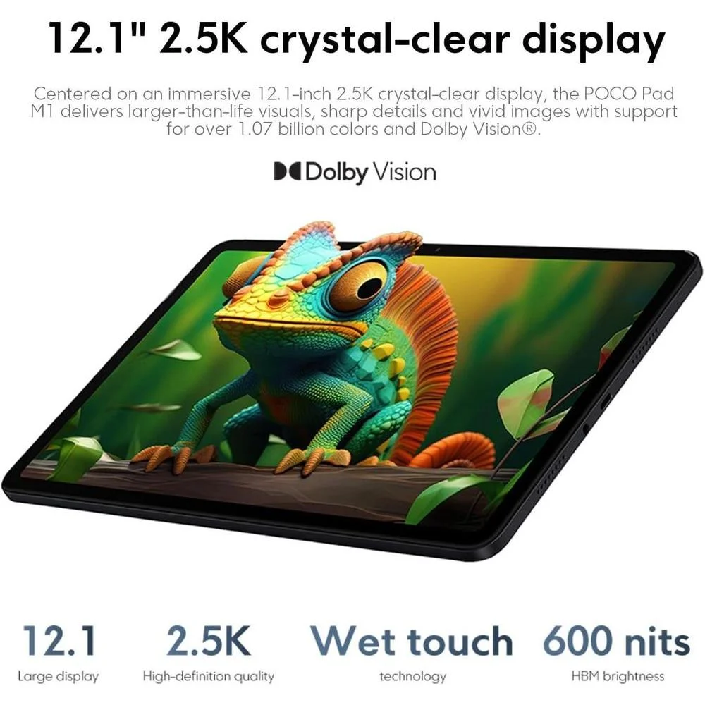 Xiaomi Poco Pad M1 Solo Wifi (Sin Llamadas Ni Texto) Pantalla 2.5k Octa Núcleo 4 Altavoces 256gb + 8gb Gris