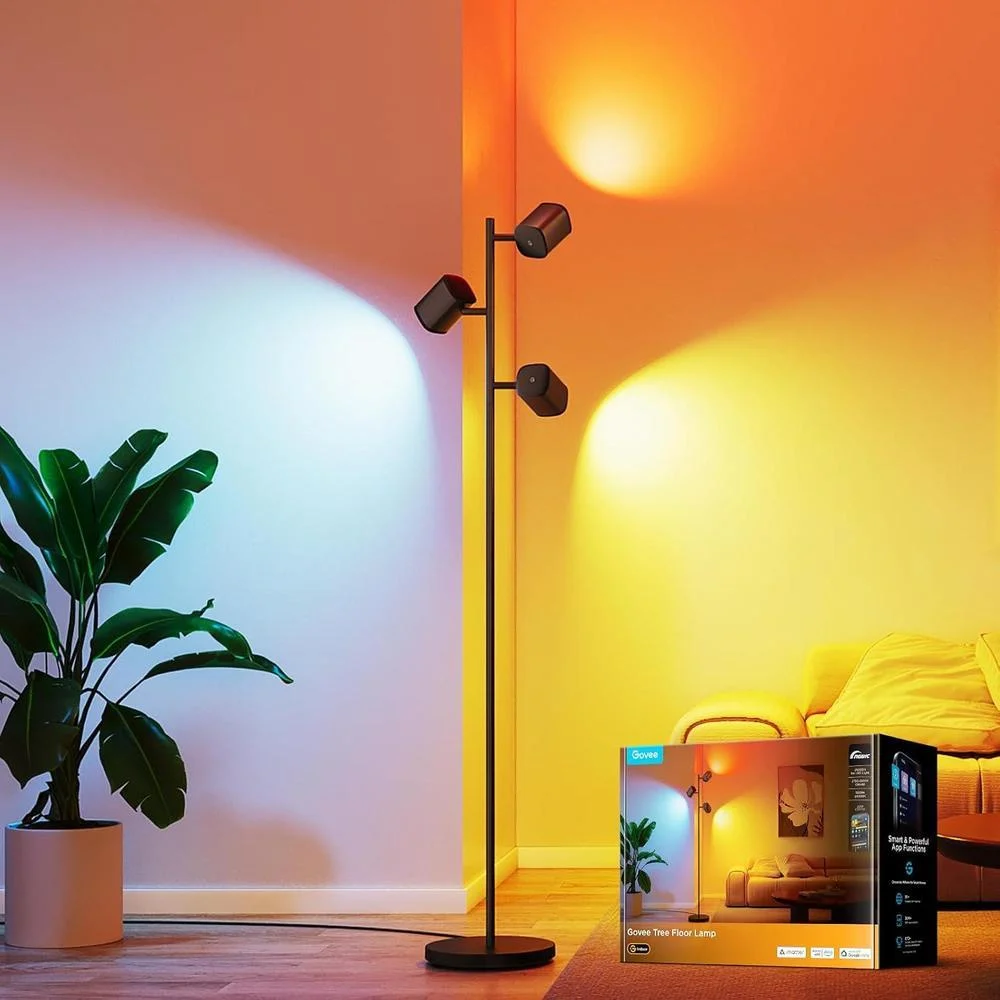 Lámpara de pie Govee Tree con 3 brazos rotables compatible con Matter