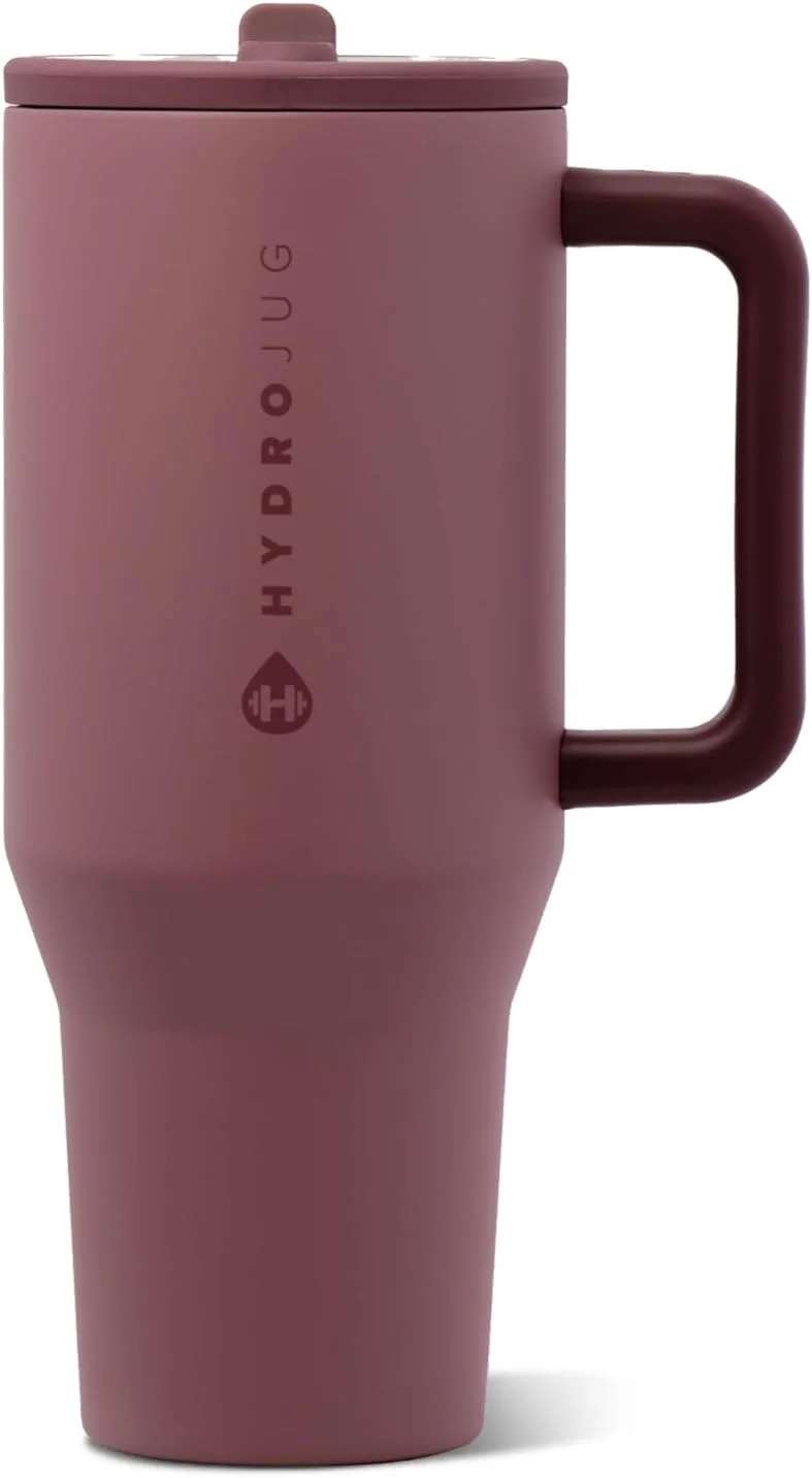 Vaso Tumbler HydroJug Traveler 40oz con Asa y Popote Canyon Rose