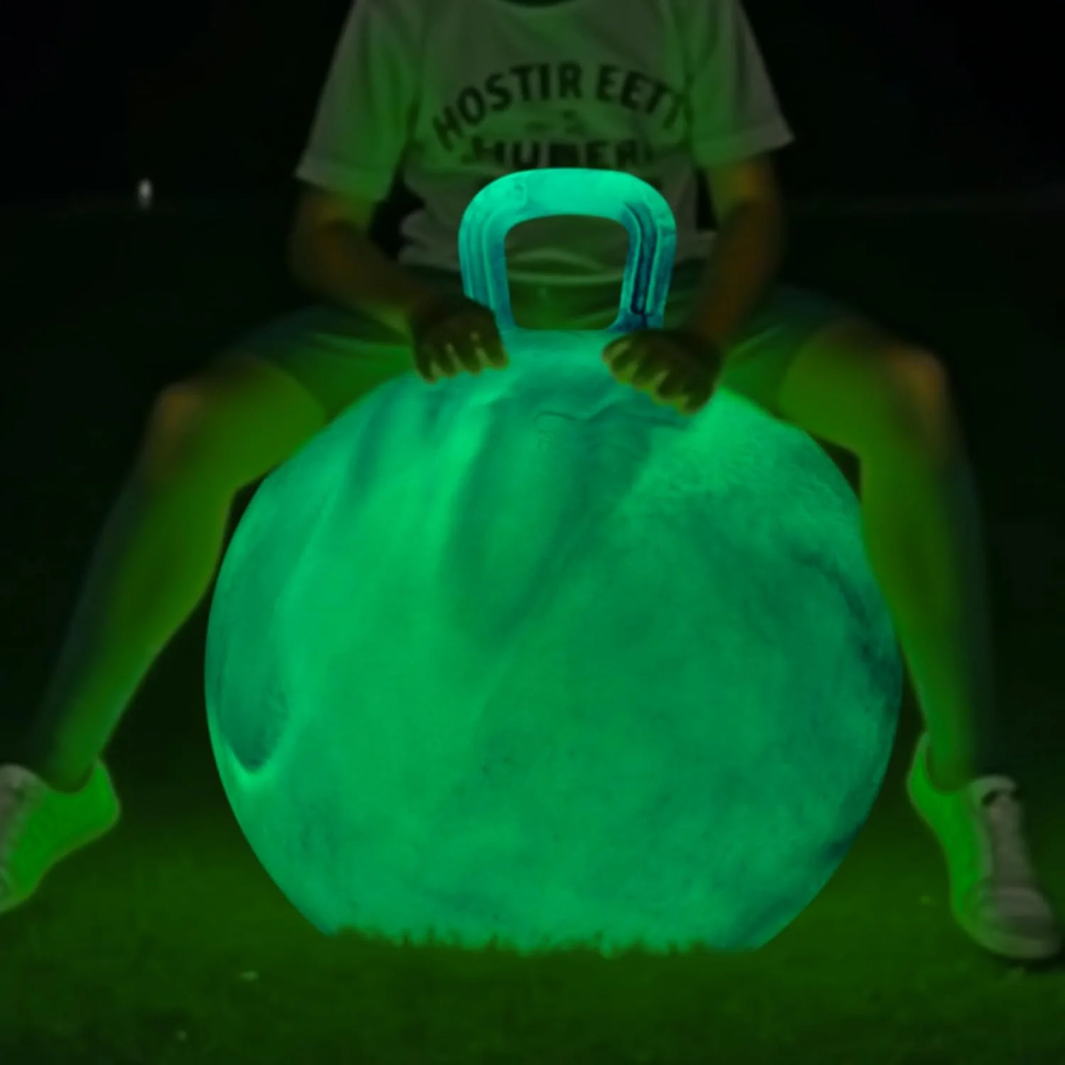 Pelota saltarina Zoojoy con luz fluorescente 20 pulgadas con asa para niños