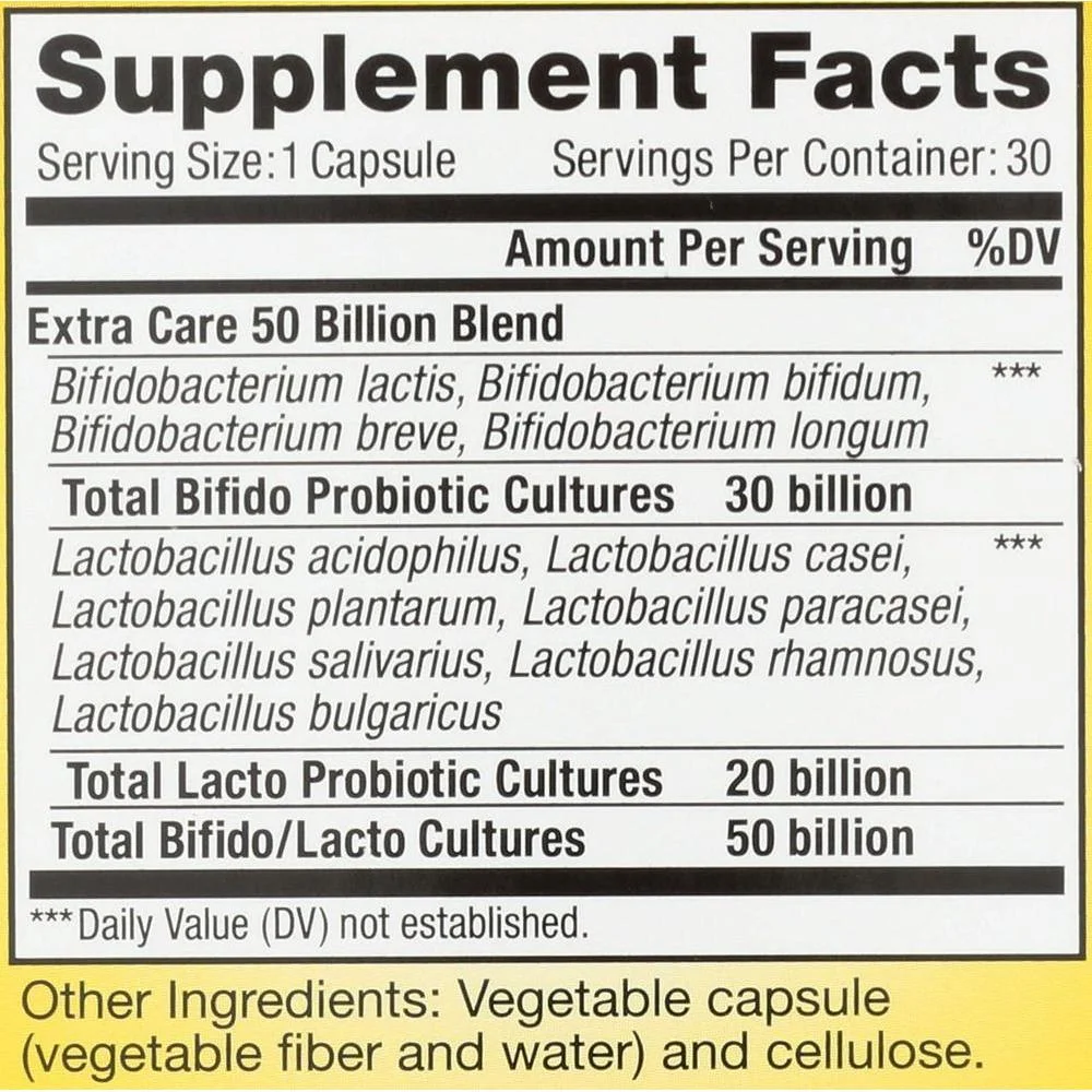 Renew Life Última Flora Probiótica Cuidado Extra, Suplemento de Salud Digestiva e Inmunológica Sin Lácteos, Soya, Gluten