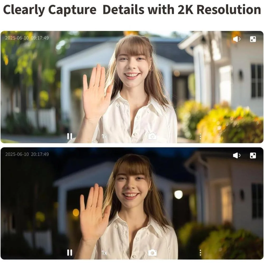 Aqara Timbre Inteligente con Cámara G410 y Campanilla, Video Seguro HomeKit, Audio Bidireccional, Hub Matter Integrado