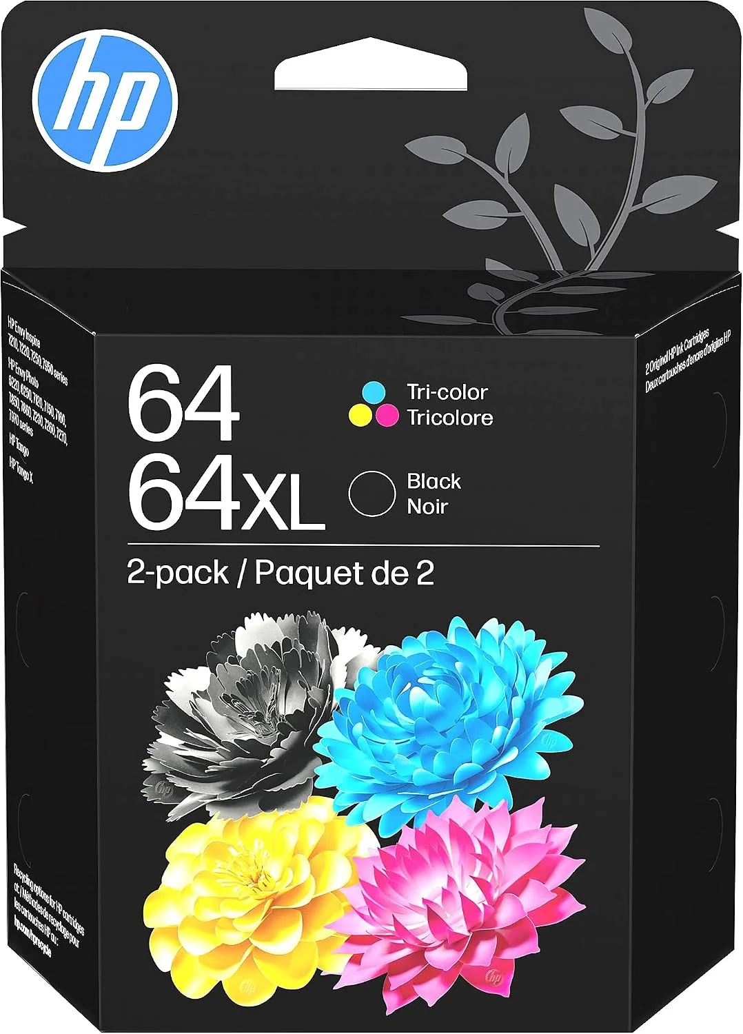 Cartuchos de tinta HP 64XL/64 negro y tricolor, pack de 2 unidades
