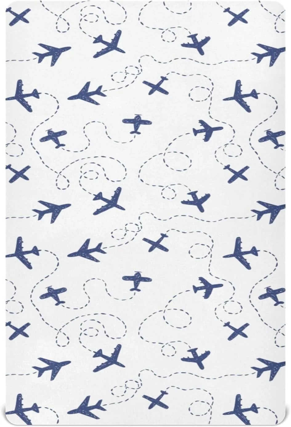 XLIANBIN Blue Airplanes Transportation Sky Fitted Crib Sheets