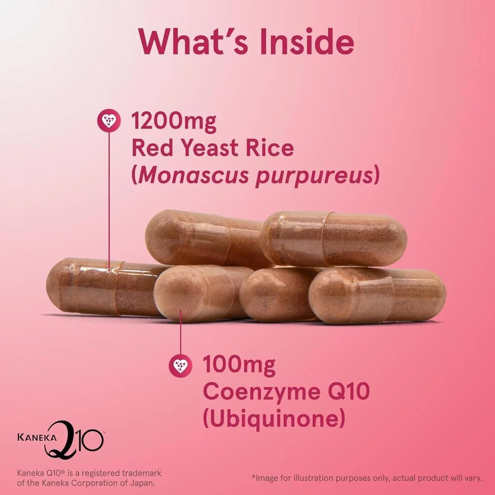 Jarrow Formulas Arroz de Levadura Roja y CoQ10, Suplemento Dietético Herbal para la Salud del Corazón