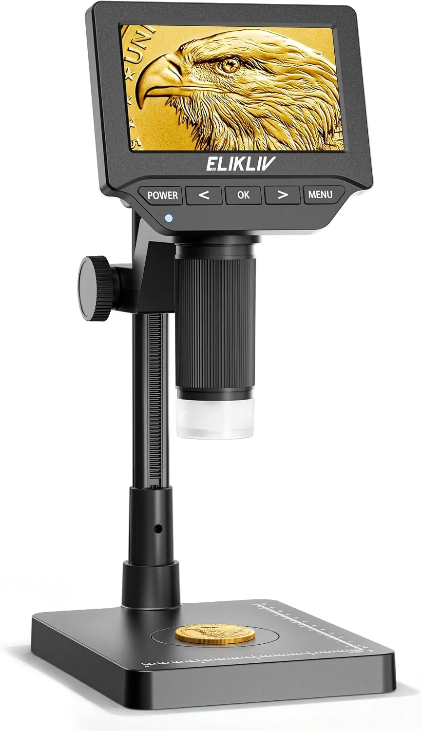 Microscopio Digital Elikliv 4.3 pulgadas con pantalla IPS y luces LED