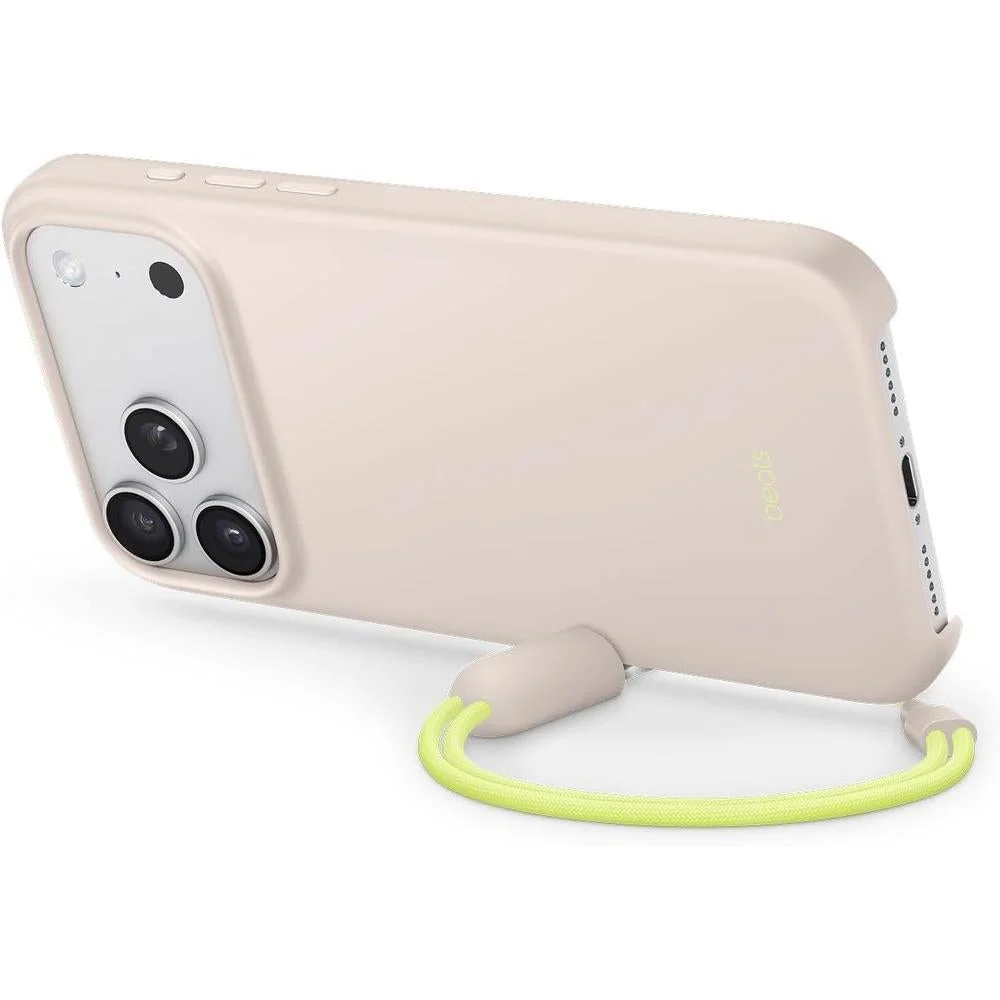 Beats iPhone 17 Pro Max Kickstand Case with MagSafe & Camera Control, Built in Stand & Lanyard, Matte Finish with Microfiber Lining – Limestone