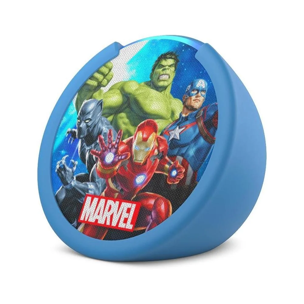 Amazon Echo Pop Kids (newest model), Enjoy age-appropriate audiobooks, sleep routines and Alexa+ experiences to create and learn, Marvel's Avengers design