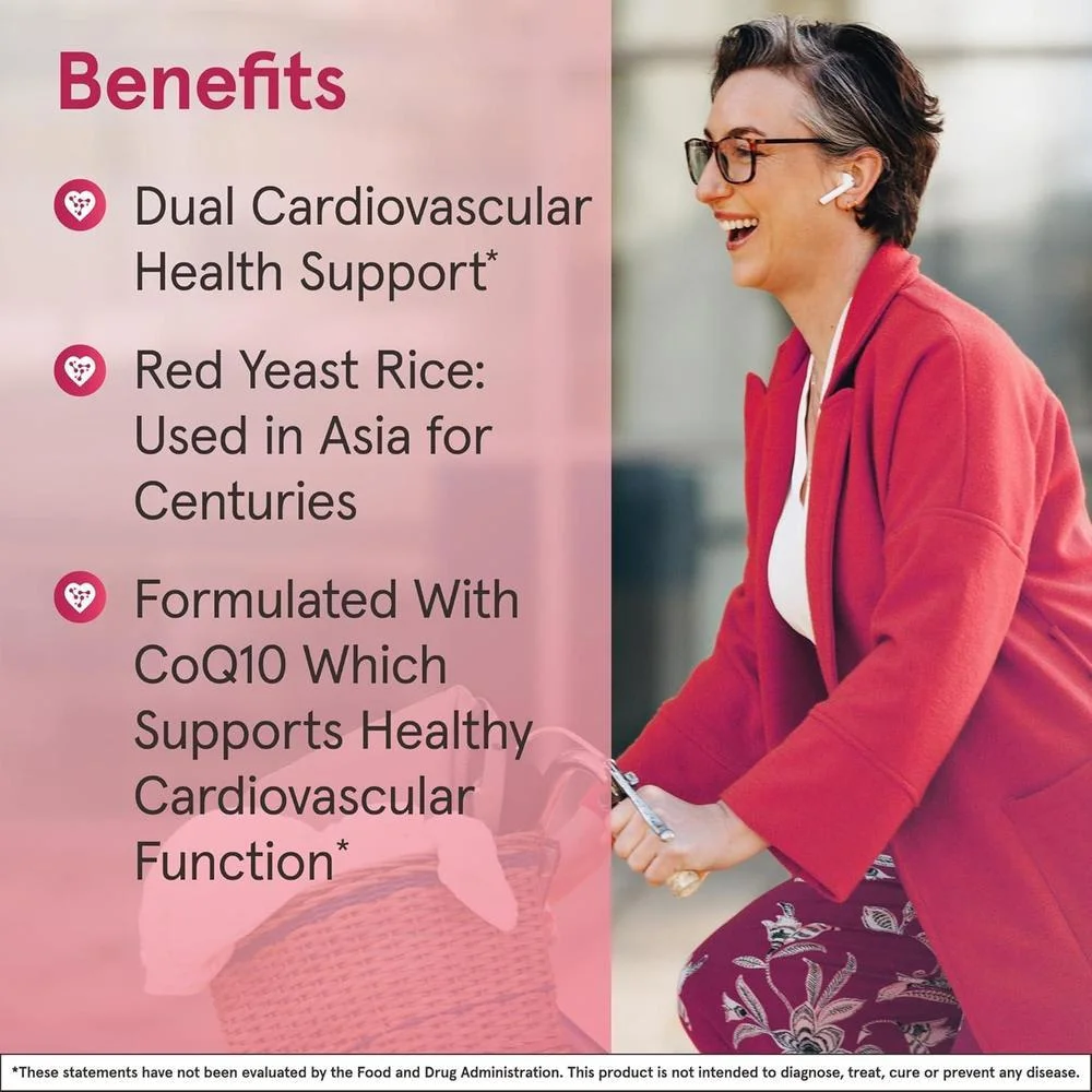Jarrow Formulas Arroz de Levadura Roja y CoQ10, Suplemento Dietético Herbal para la Salud del Corazón