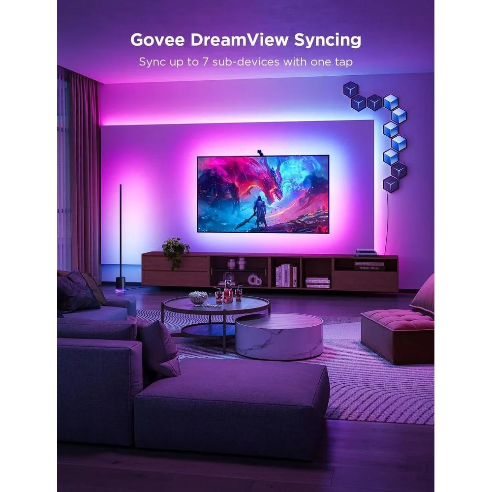 Retroiluminación Govee 3 Lite para TV con corrección de color y control inteligente, sincronización para televisores grandes