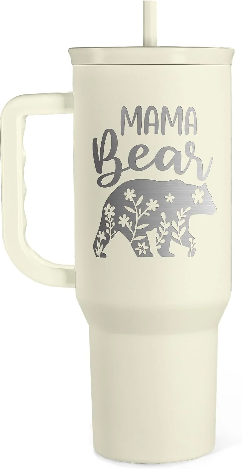 Vaso térmico Sandjest Mom Tumbler 40oz con asa acero inoxidable