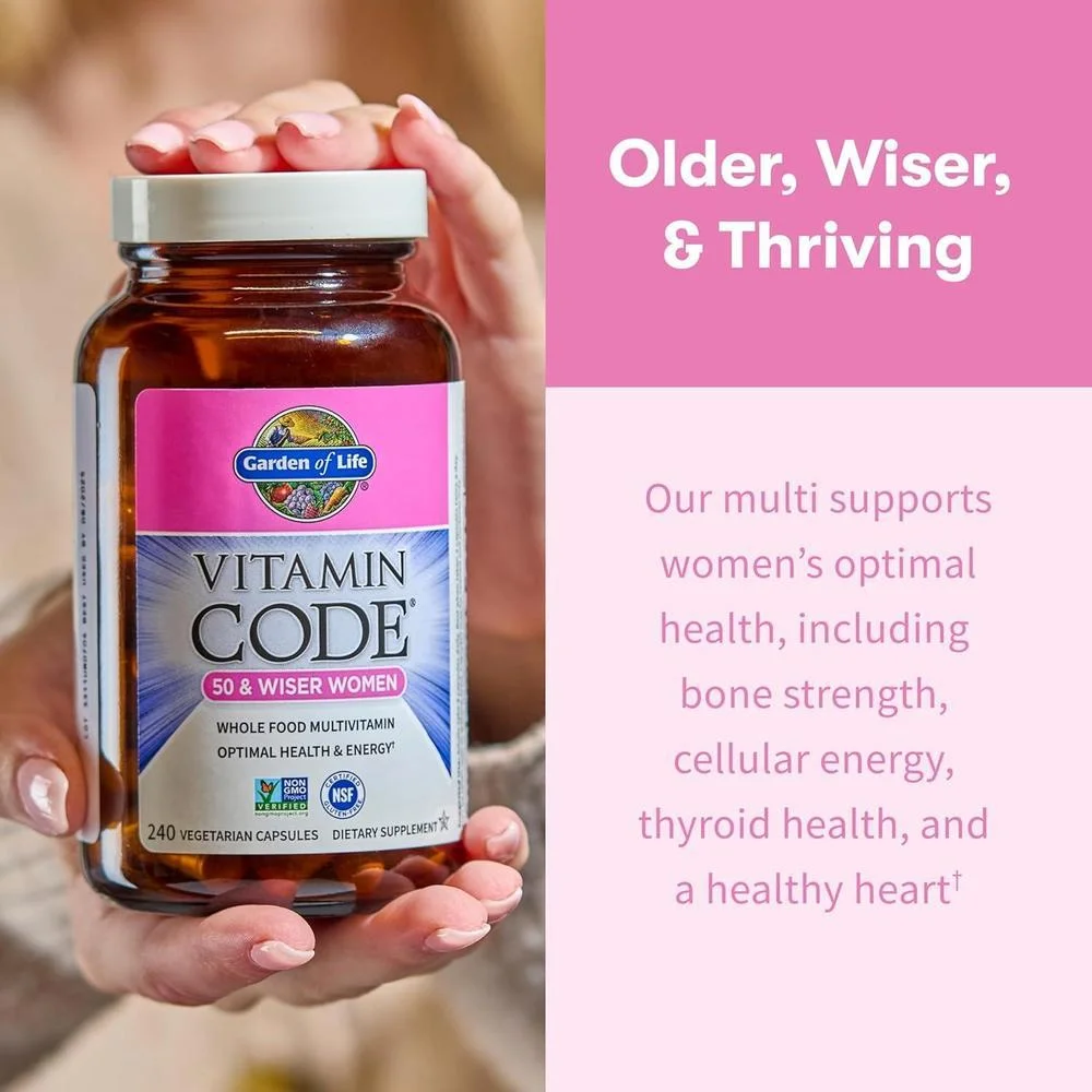 Suplemento multivitamínico vegetariano para mujeres mayores de 50 años con probióticos de Garden of Life
