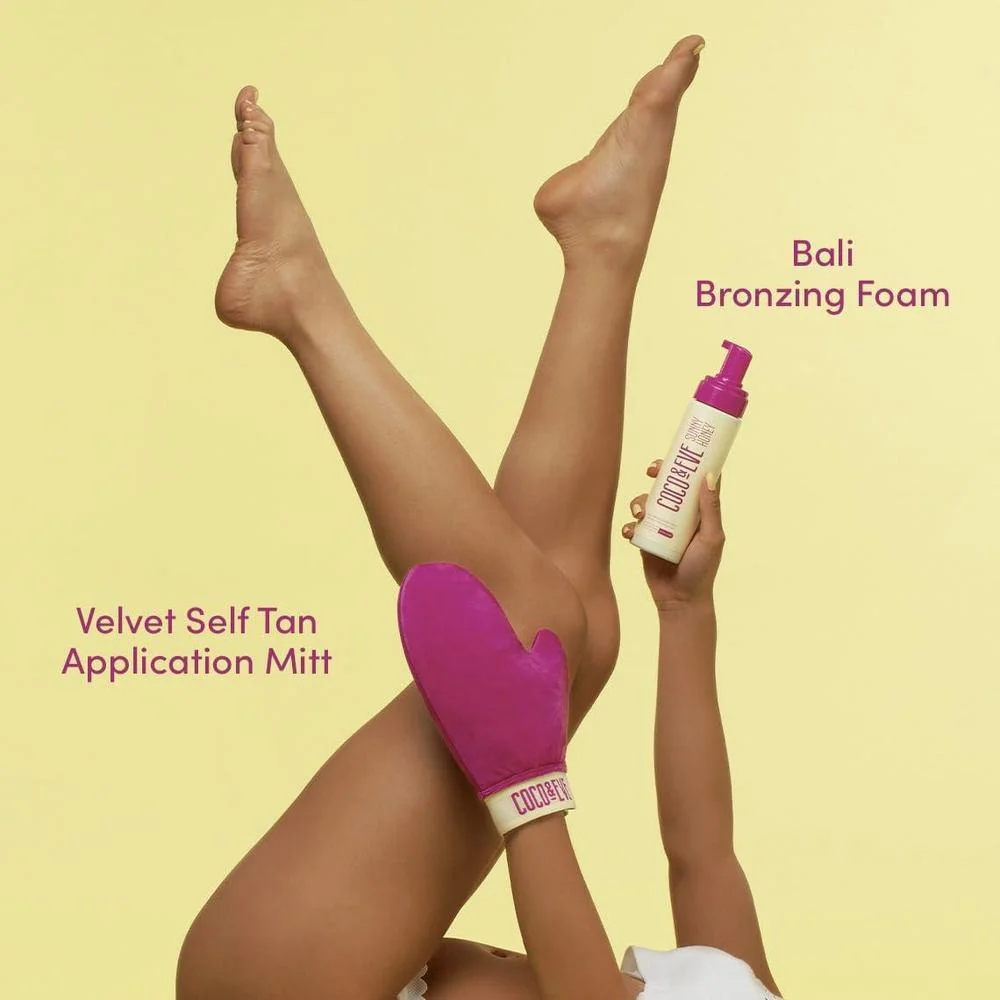 Kit Mousse Autobronceadora Oscura, Loción Bronceadora Instantánea sin Sol con Guante