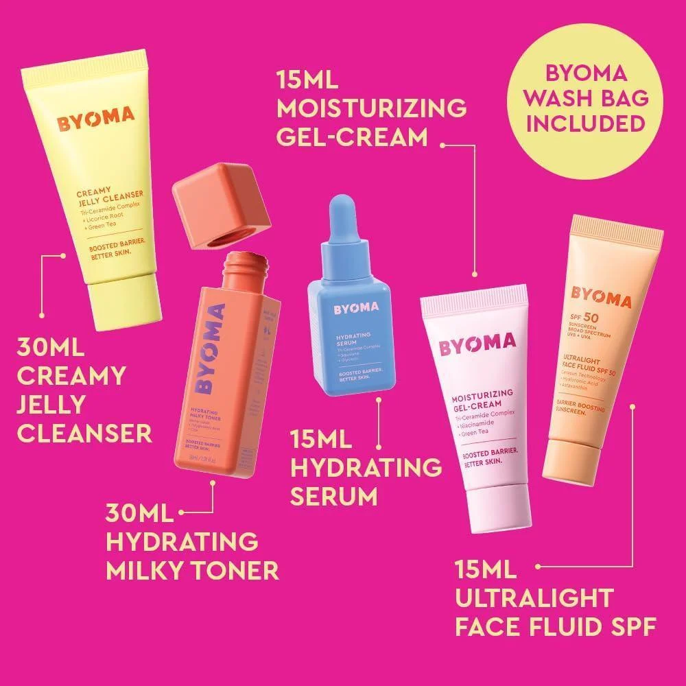 Skincare Heroes (Kit de 5 Piezas) - Set de Regalo de Cuidado de la Piel con Limpiador Tipo Jalea, Tónico Lechoso, Sérum Hidratante, Gel Crema y SPF 50