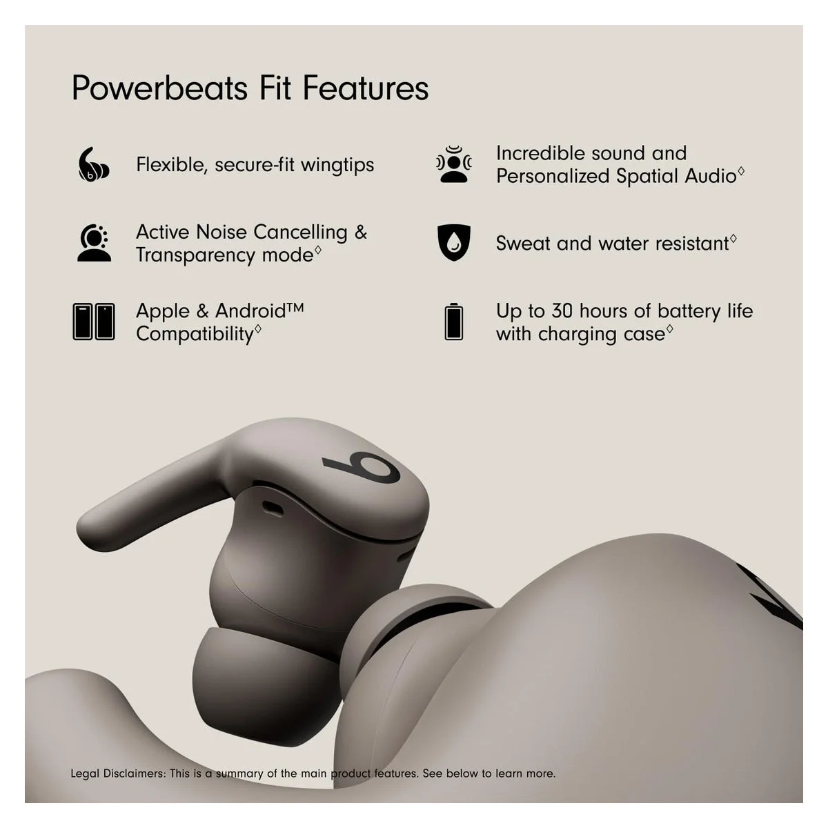 Beats Powerbeats Fit - Gravel Gray