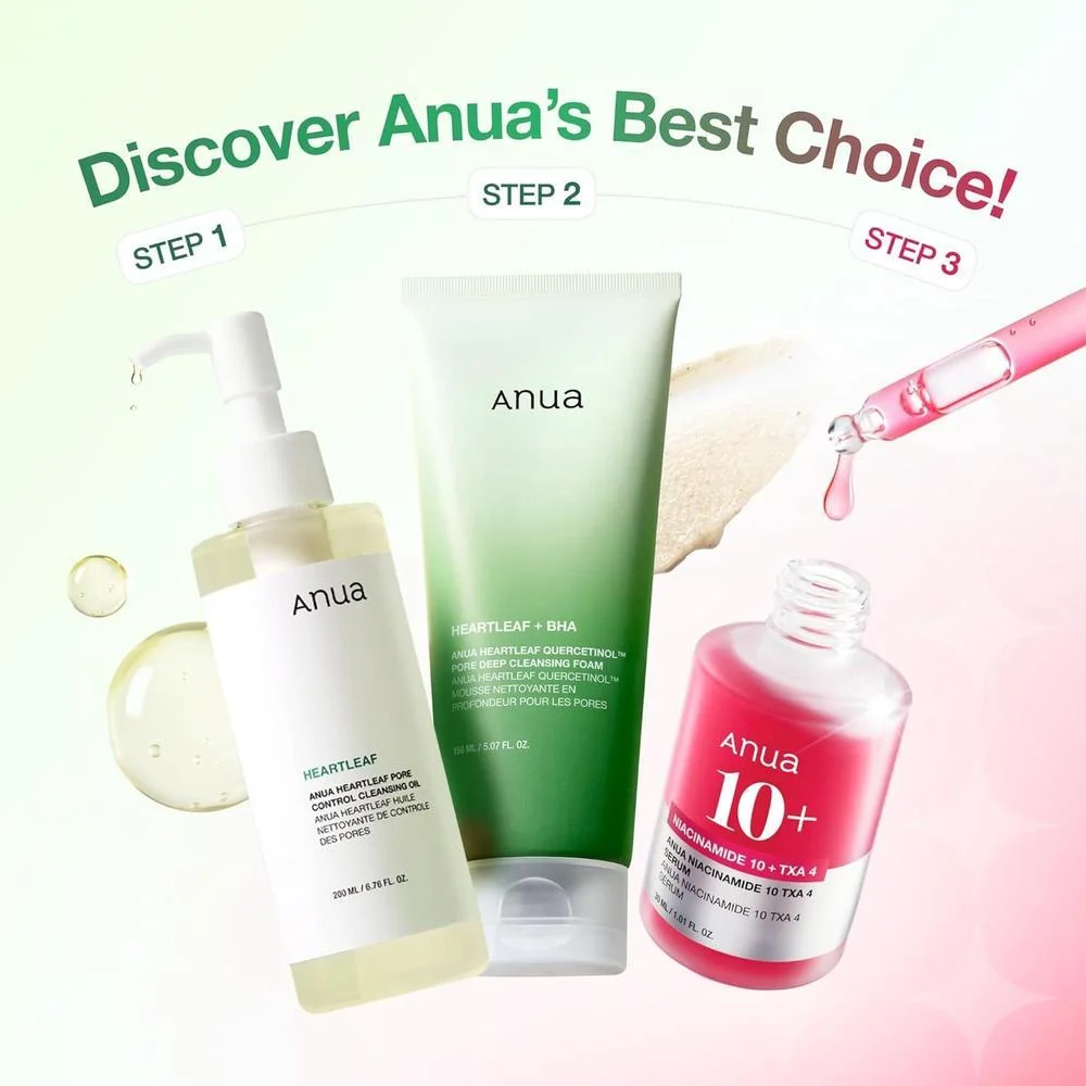 Set Principiante Glass Skin de 3 Pasos, Doble Limpieza con Aceite Limpiador y Sérum