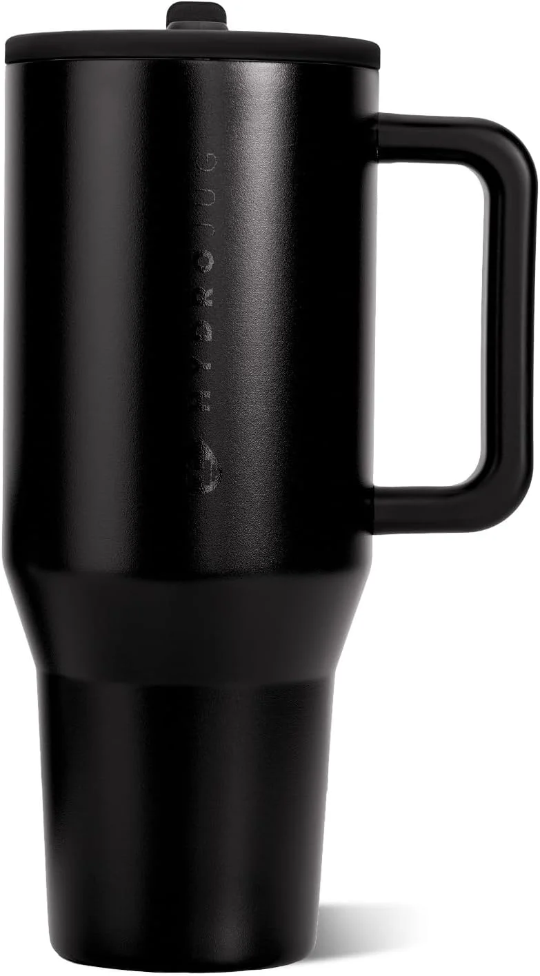 Vaso Tumbler HydroJug Traveler 40oz Negro con Asa y Popote