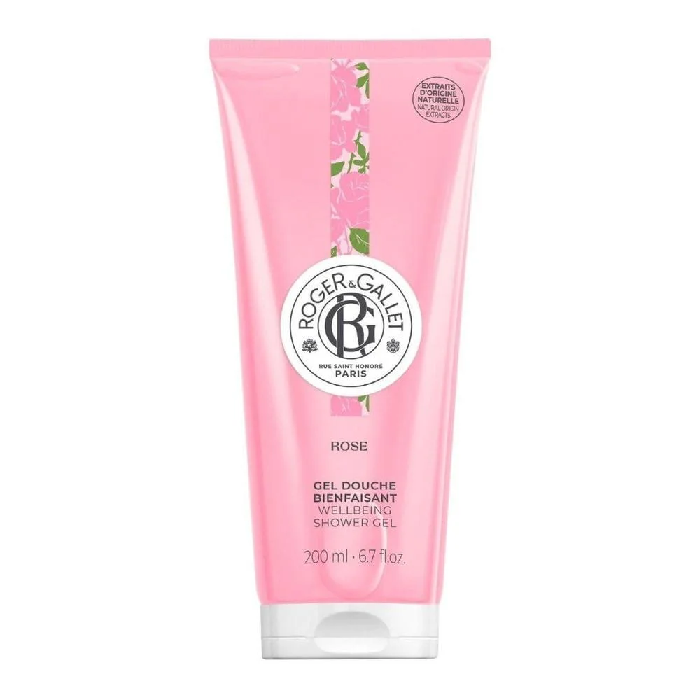 Gel de ducha hidratante Roger & Gallet con aloe vera y aroma de rosa, para piel sensible, sin sulfatos