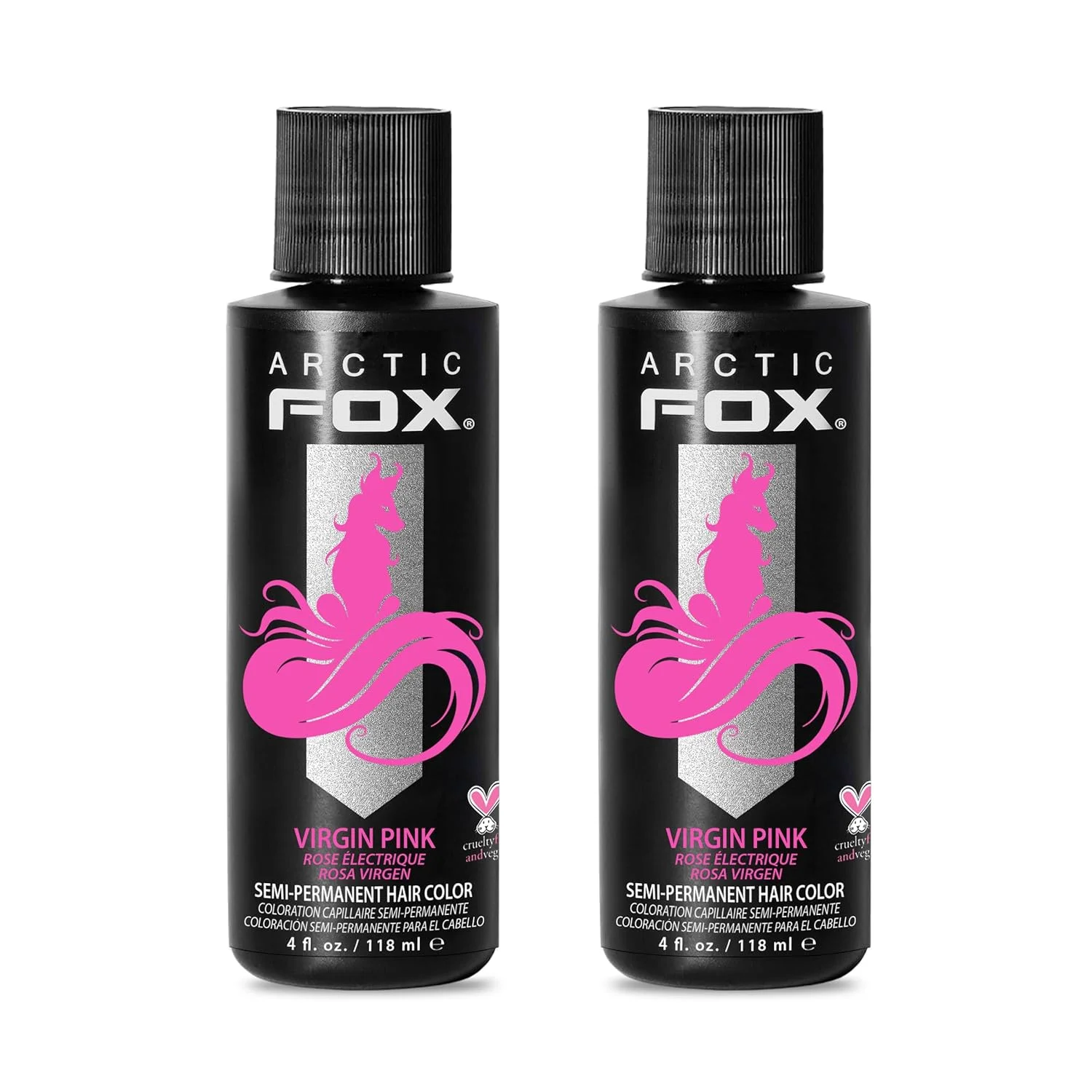 ARCTIC FOX Semi-Permanent Hair Dye Virgin Pink - Vegan - 2x4 oz