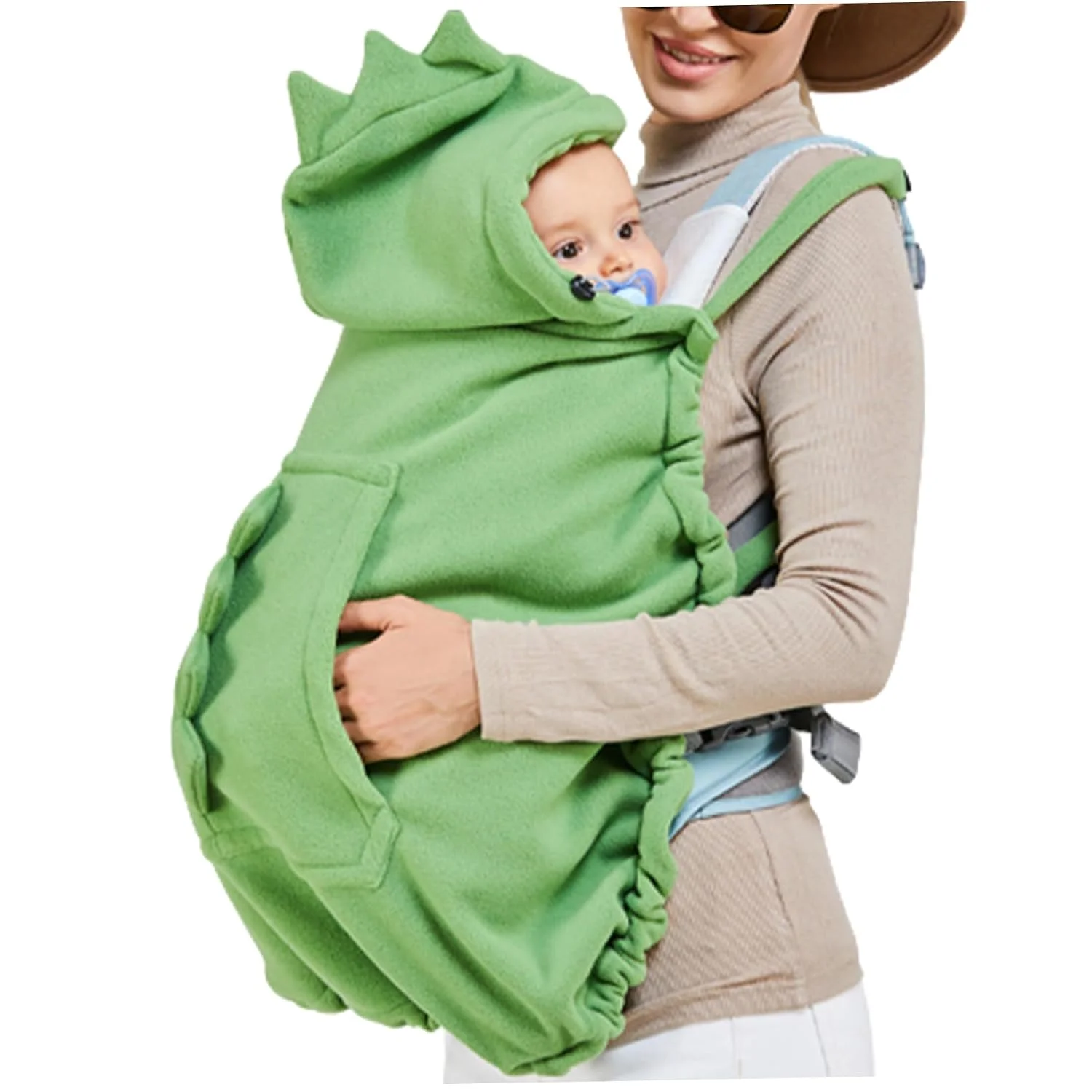 Baby Carrier Cover Cute Dinosaur Hooded Cloaks Baby Carrier Cover Soft ＆ Windproof Baby Blanket Washable Pram Covers Gifts for Mom, Baby Use in All Seasons 1