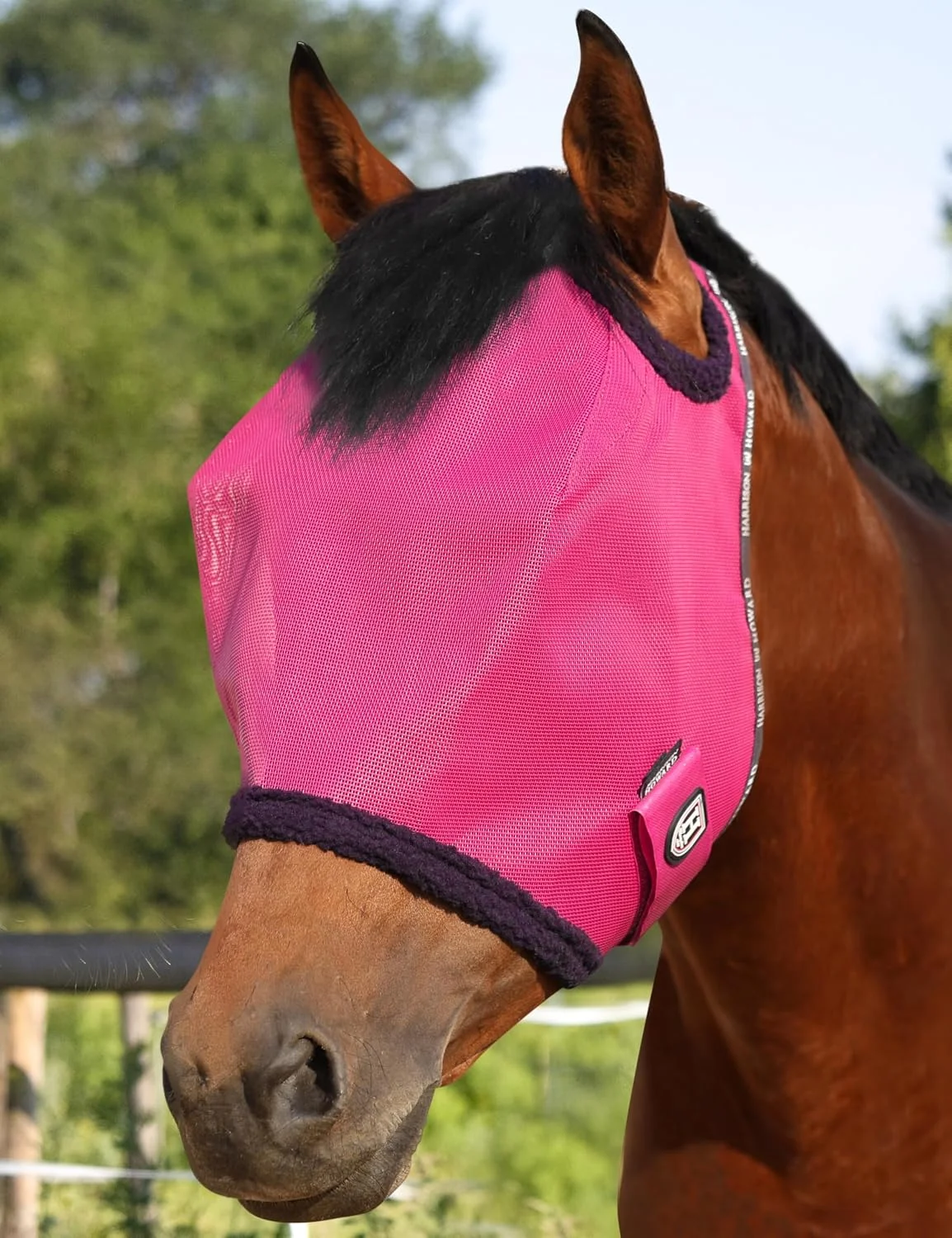 Cabestro para caballo Harrison Howard All Round Mesh UV Protective talla L magenta