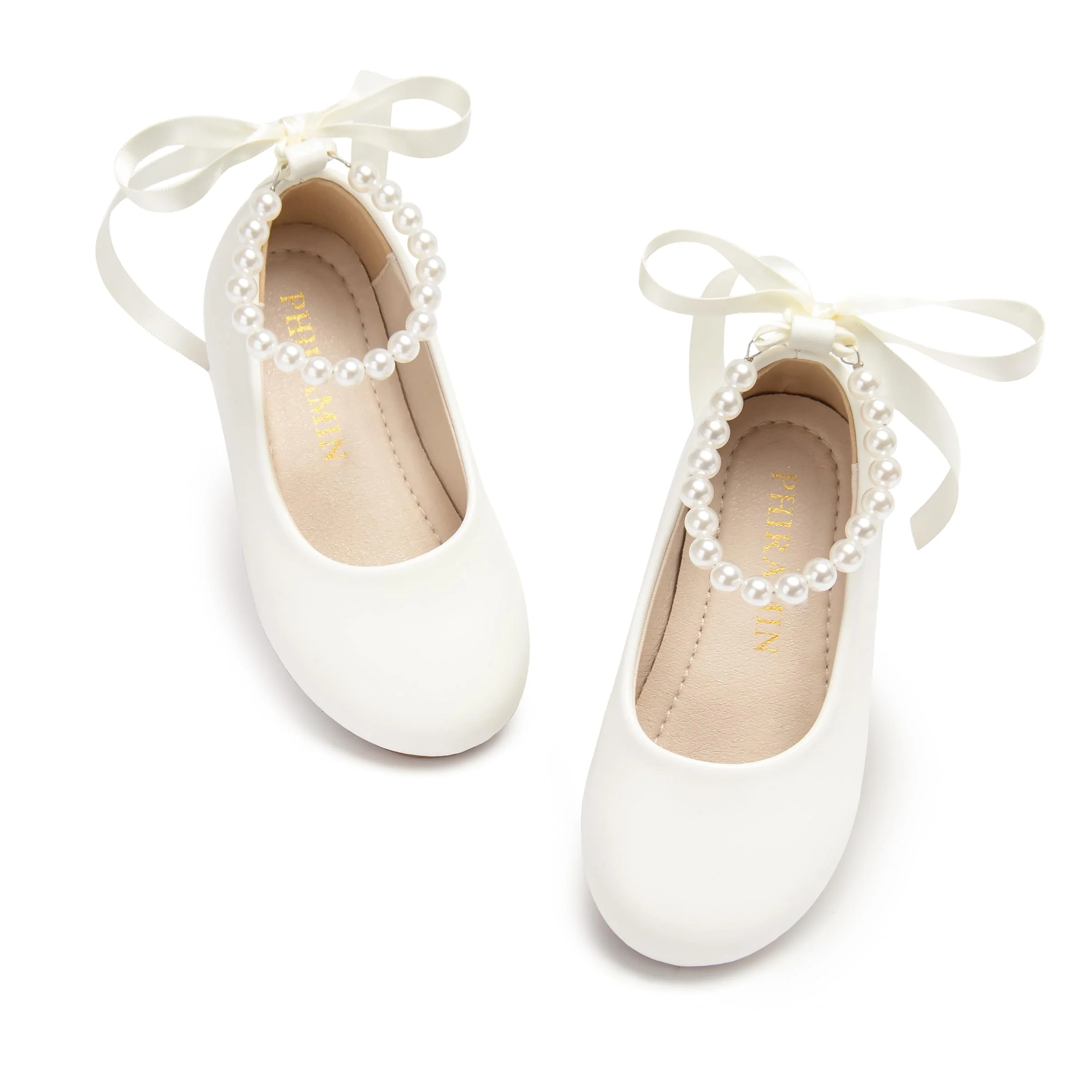 Zapato Phiramin Niña Bailarina Perla con Correa para Fiesta