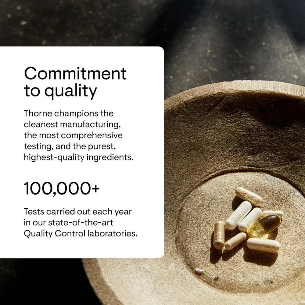 THORNE Nutrientes Básicos Multivitamínico diario sin gluten, lácteos y soja, 60 cápsulas, biodisponibilidad óptima