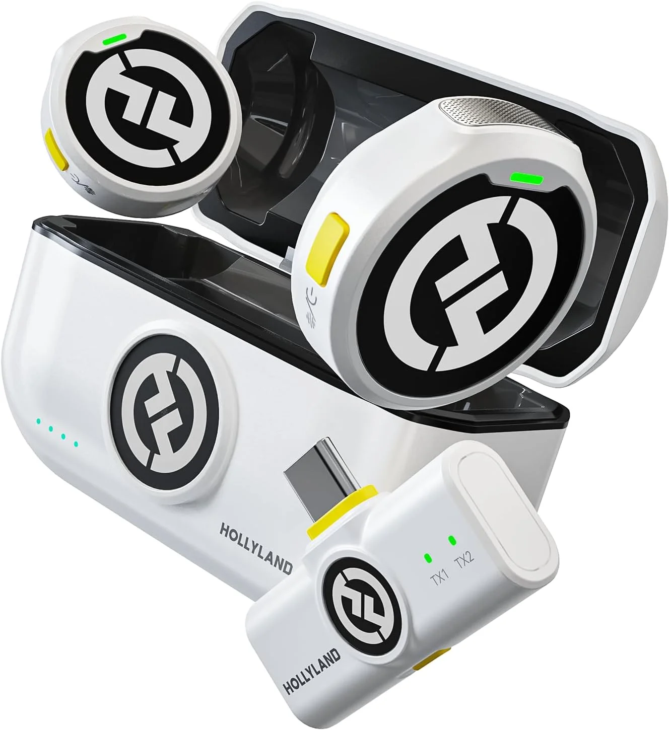 Micrófono inalámbrico Hollyland Lark M2 lavalier para iPhone/Android/cámara/PC