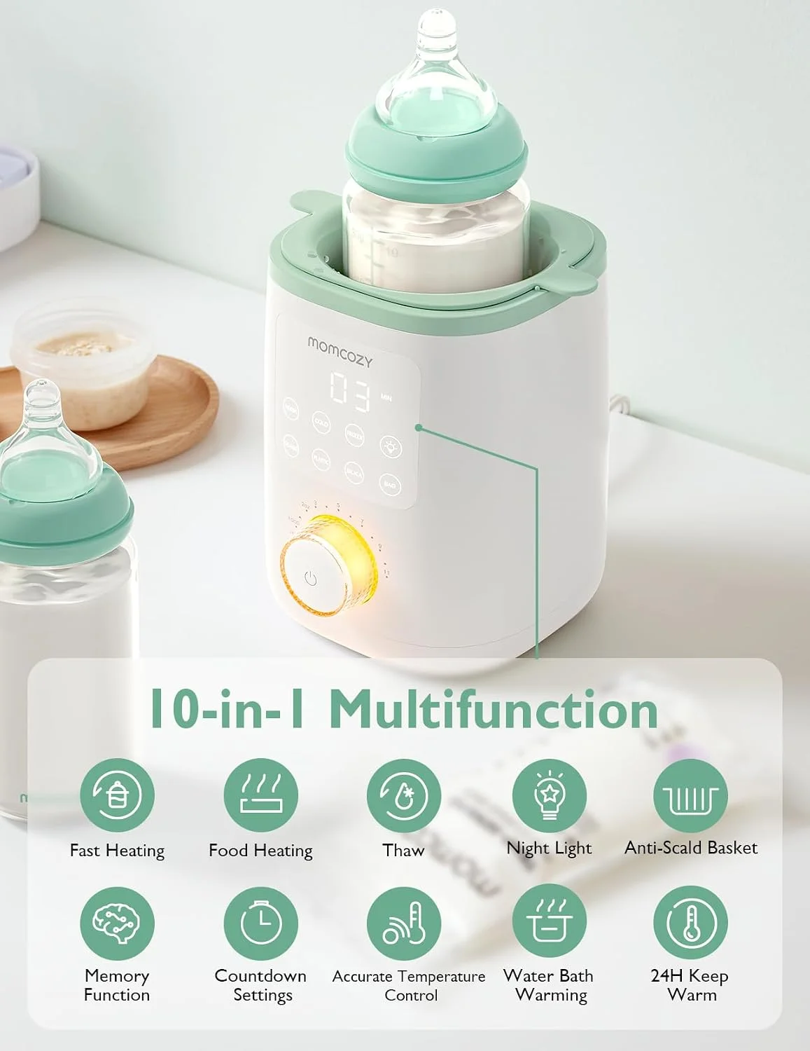 Momcozy Calientabiberones de Mesa para Leche Materna