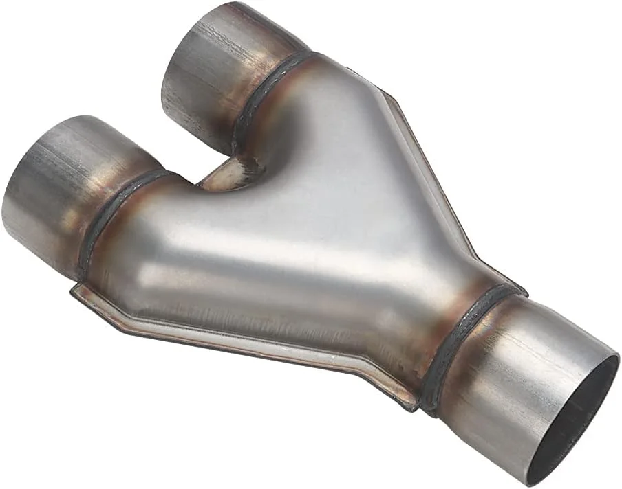 A-KARCK Exhaust Y Pipe 2.5" Inlet, Stainless Steel 10" Long Dual 2.5" Outlet Y Pipe Withstands High Temperatures(Wide-body)