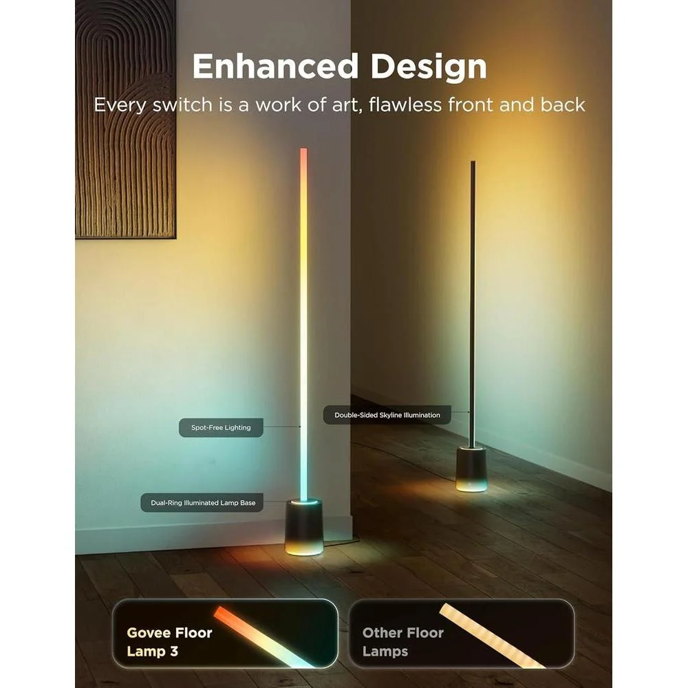 Lámpara de pie Govee con tecnología LuminBlend+, compatible con Matter, ideal para sala de estar, dormitorio y oficina