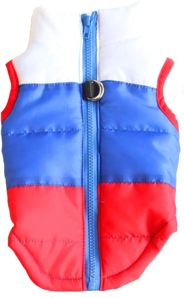 Abrigo para perro Marupet invierno impermeable cortaviento blanco azul zafiro rojo