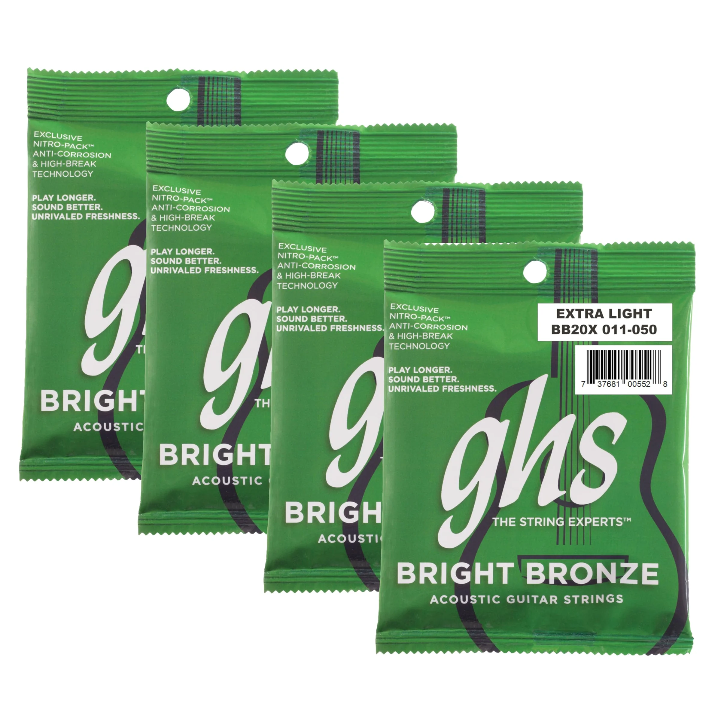 Cuerdas para guitarra acústica GHS Bright Bronze 80/20 calibre ligero 11-50