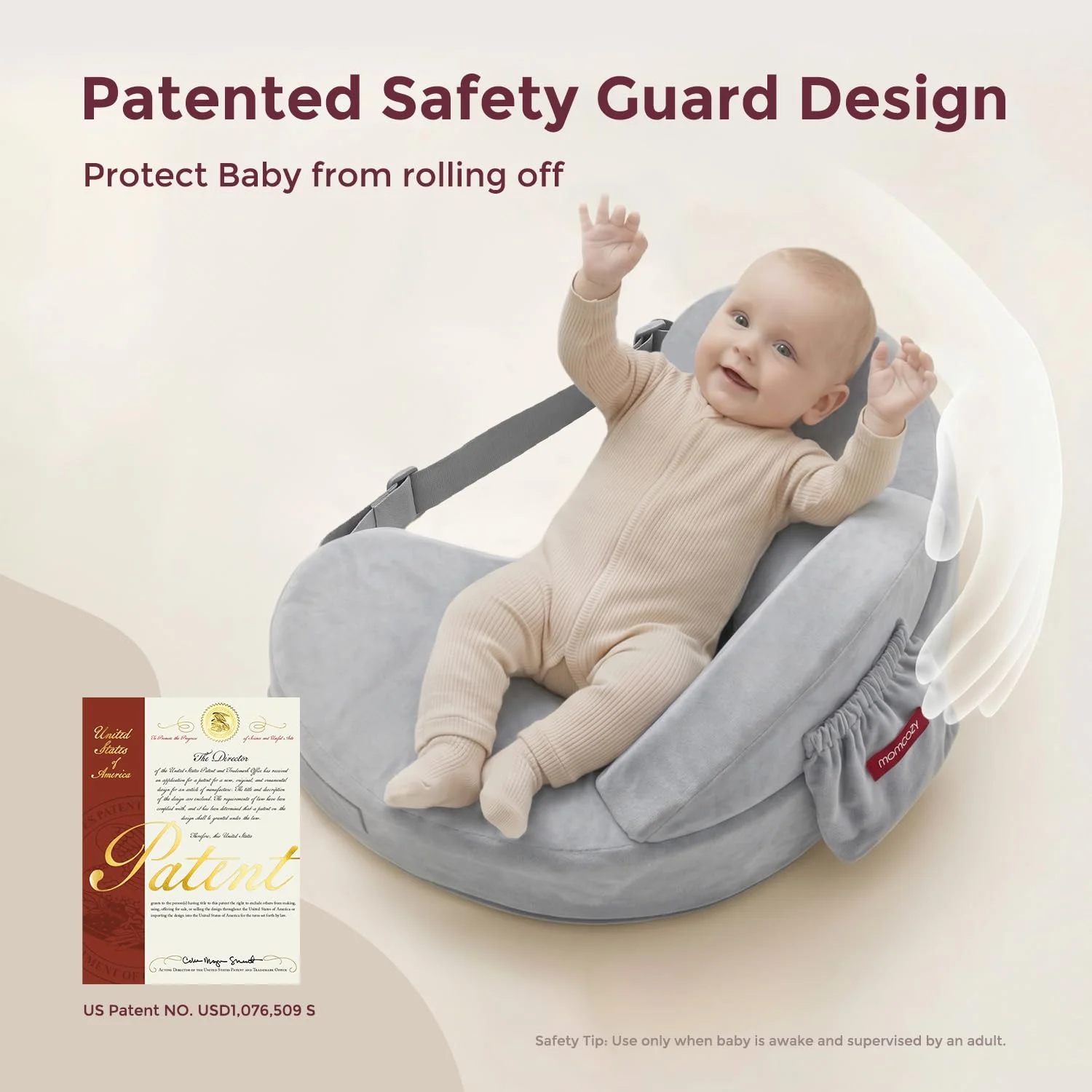 Momcozy CozyPro Almohada de Lactancia con Soporte Lumbar y de Brazos