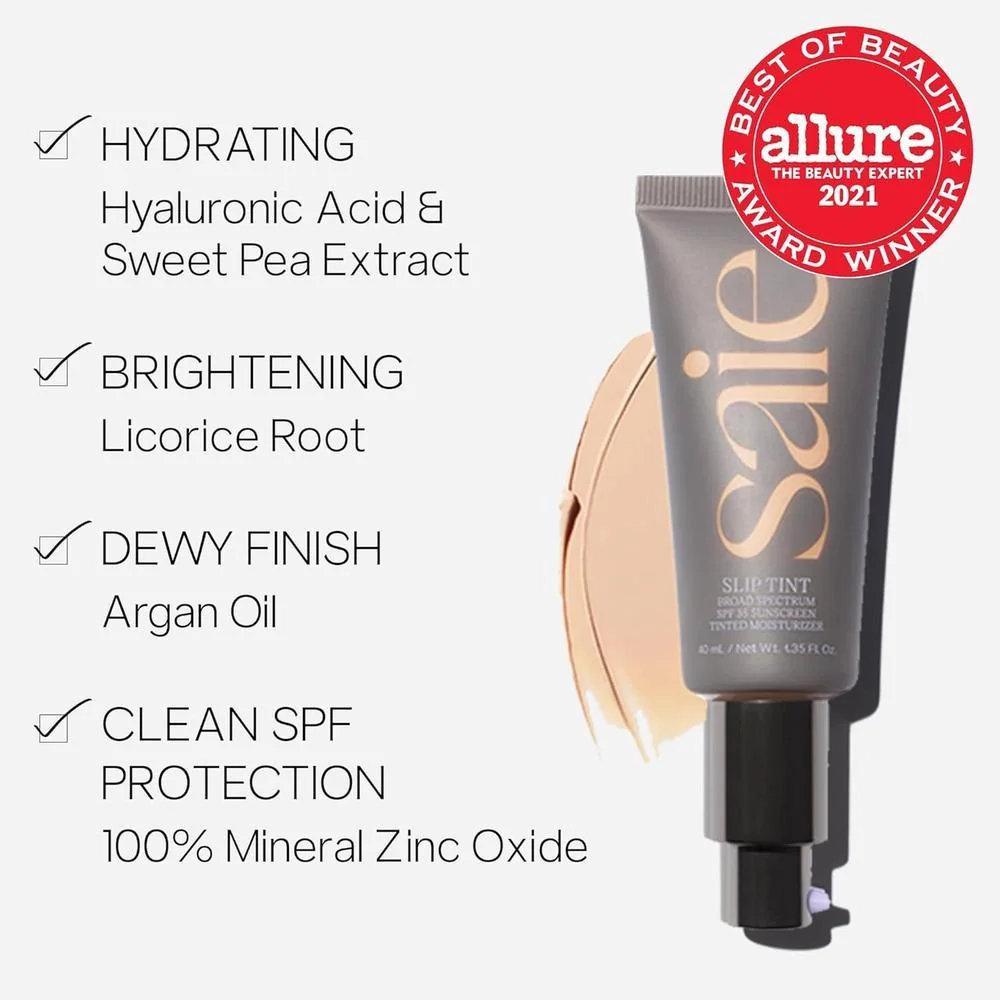 Saie Slip Tint Hidratante con Color SPF 35 - Cobertura Ligera 40ml