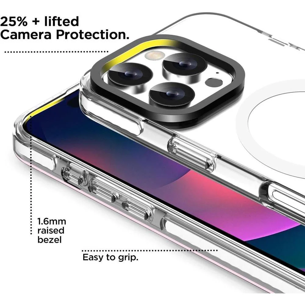 Funda AICase transparente compatible iPhone 16 Pro con MagSafe, magnética y delgada, no amarillenta, ligera y protectora