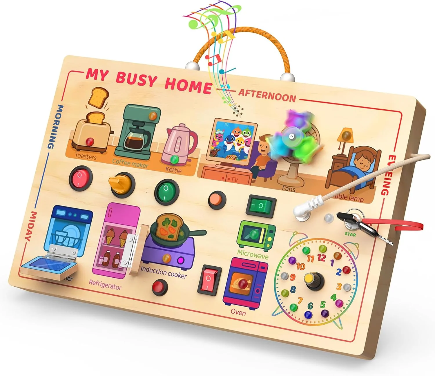 Tablero de actividades Flycoost My Busy Home Montessori para niños 1-3 años