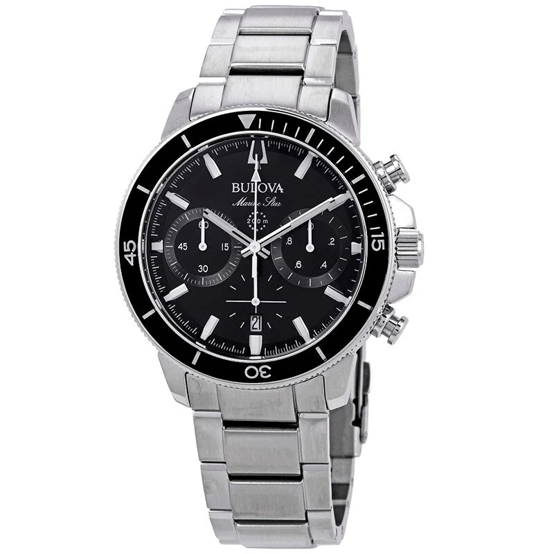Bulova Series C Black Dial Marine Star Men New 96B272 Chronograph Watch (45MM)