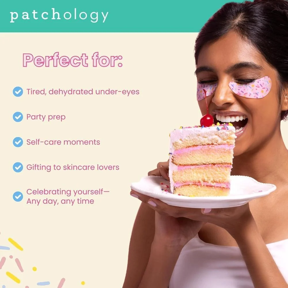 Patchology Eye Want Cake Parches Hidratantes y Suavizantes para Ojos Hinchados, Ojeras y Líneas Finas Pack de 5