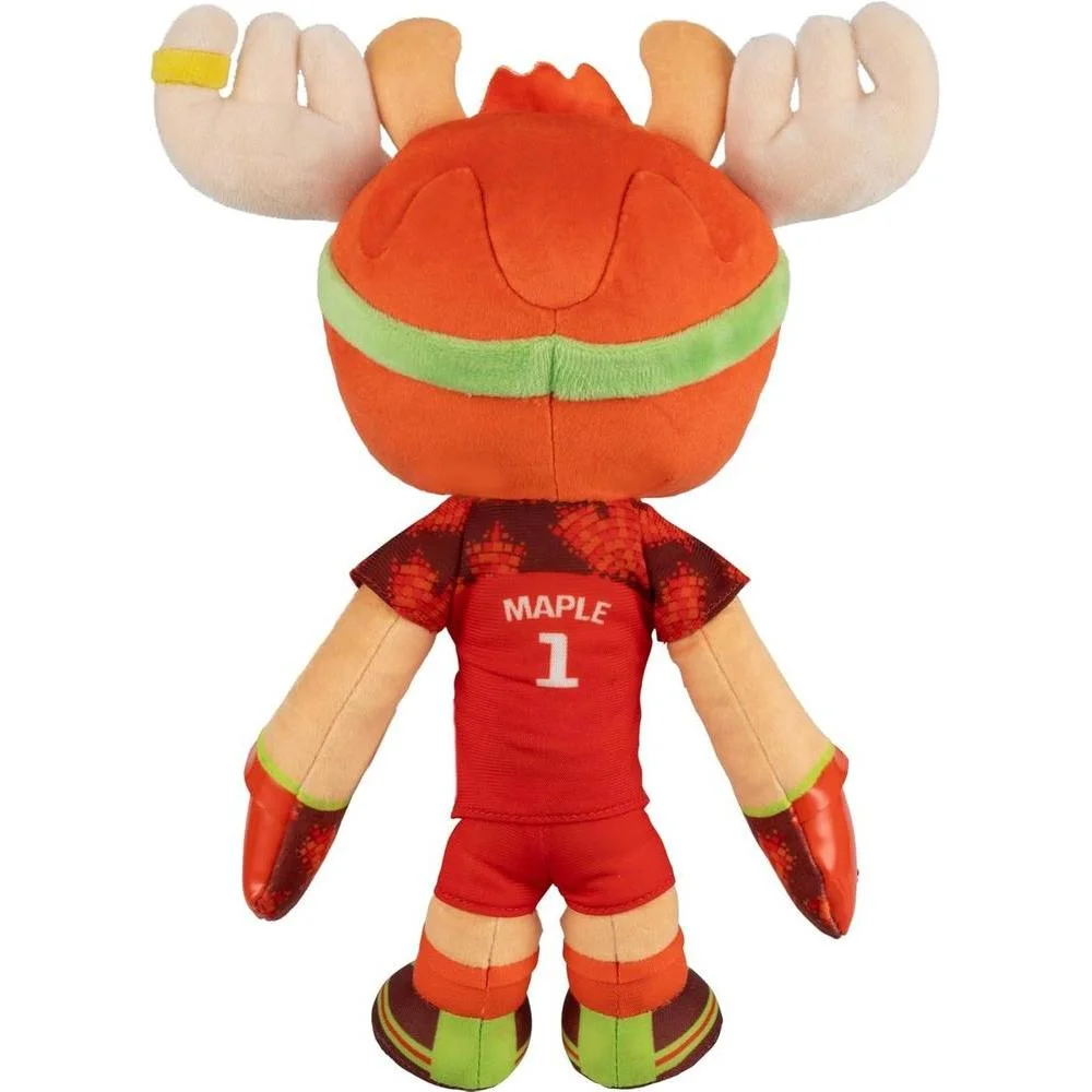 Jazwares FIFA World Cup 2026 Canadá - Peluche oficial Maple the Moose con uniforme rojo, juguete coleccionable para fanáticos