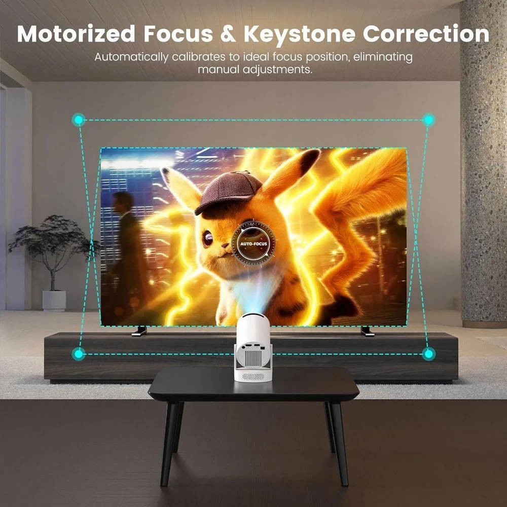 Mini proyector portátil HY300 ULTRA con soporte 4K, Bluetooth 5.4, Android 11 y rotación de proyección de 210°